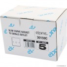 Slim Curve TV Single Socket Outlet ( White )