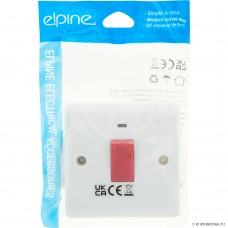 Slim Curve 45A Cooker Switch With Neon ( Whit