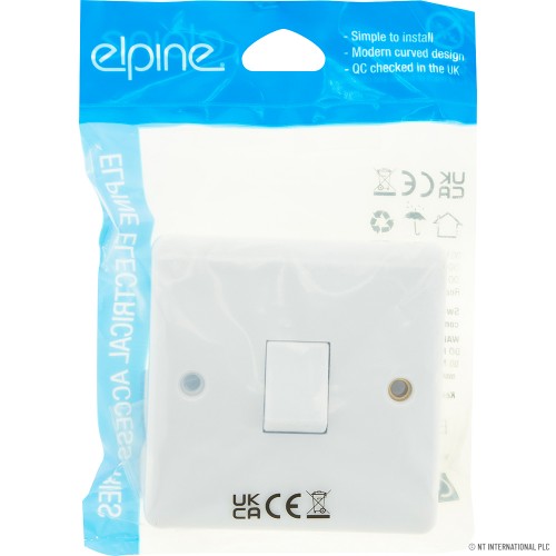 Slim Curve 20A Switch Double Pole ( White )