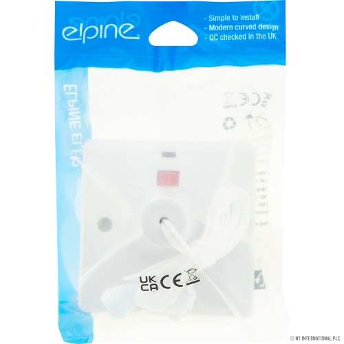 Slim Curve 45A Pull Cord Switch ( White )