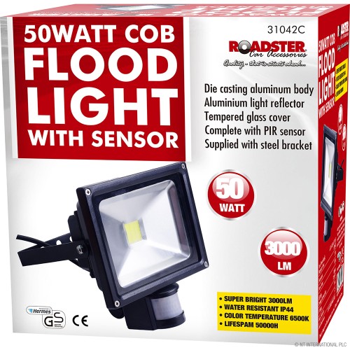 50w COB Floodlight with PIR Sensor LED