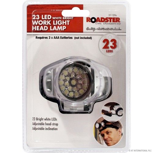 23 LED W/Bright Work Light Head Lamp