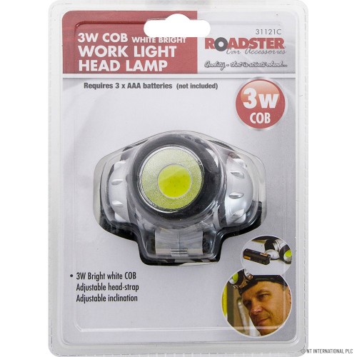 3W COB W/Bright Work light Head Lamp