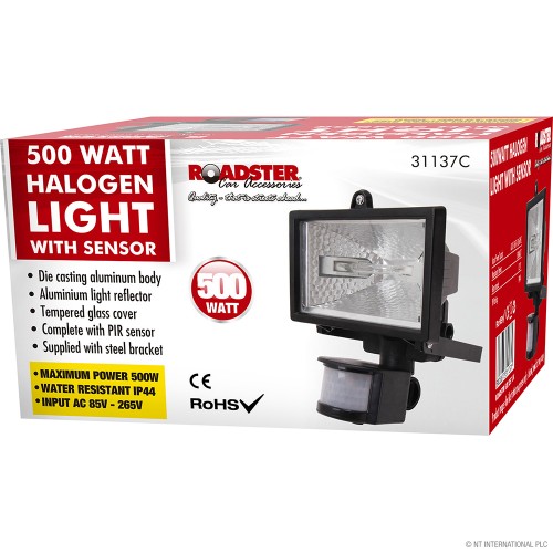 500w Halogen Light with Sensor - Wall