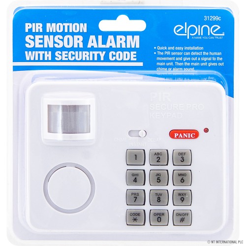 PIR Motion Sensor Alarm with Security Code