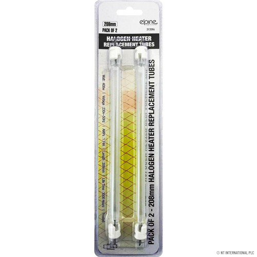 2pk Halogen Heater Tubes 203mm (31227C)