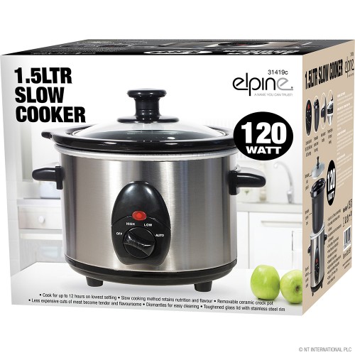 1.5L 120w S/S Slow Cooker