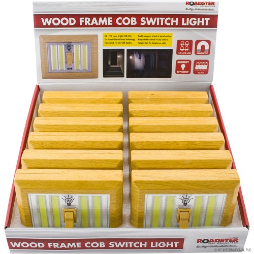 3w 4 LED COB Switch Light - Wooden Frame