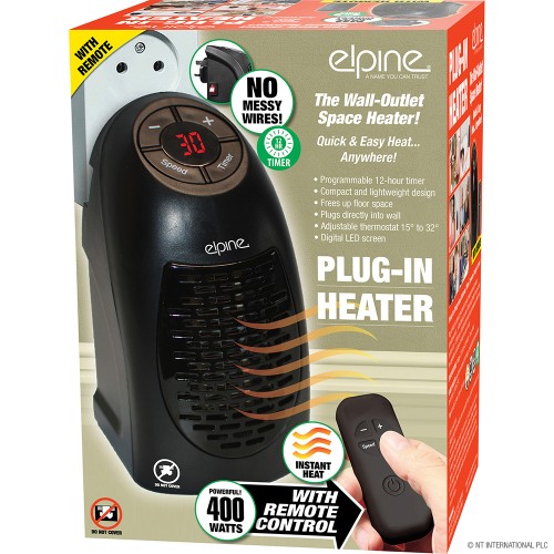 400w Fast Plug-In Fan Heater with Remote