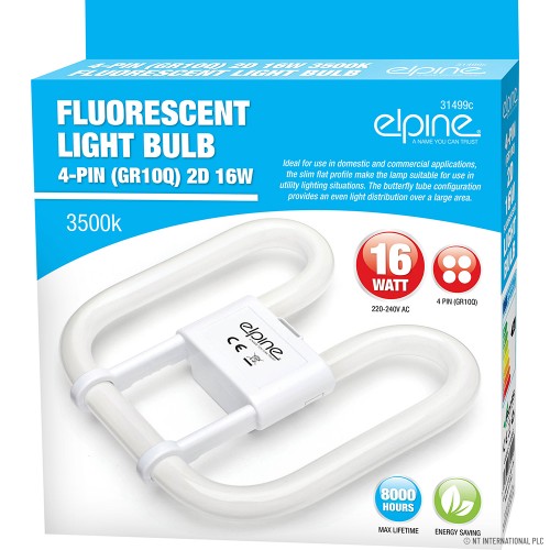 16w 2D Flourescent Tube / Bulb - 4 Pin - No R