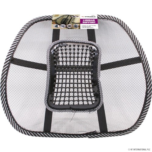 Mesh Lumbar Back Support Cushion - Black