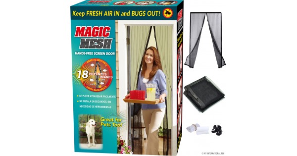 Magic Mesh Insect Door Screen - Black
