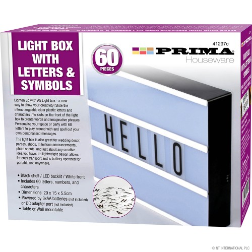 60pc A5 Led Light Box 20 x 15 x 5.5cm