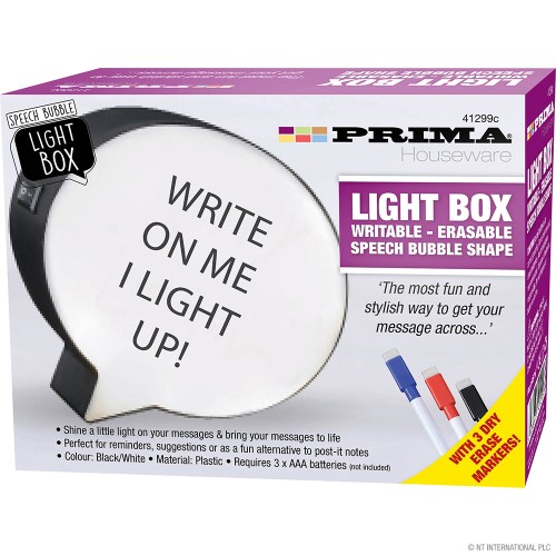 Speech Bubble Light Box -Writebale/Erasable