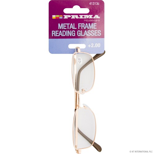 Reading Glasses +2.00 Metal Frame