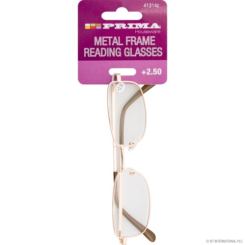 Reading Glasses +2.50 Metal Frame
