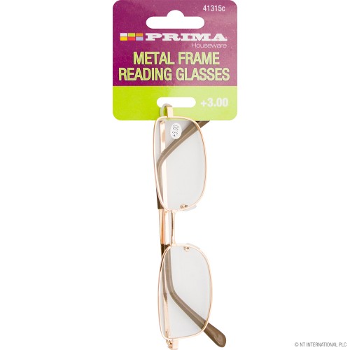 Reading Glasses +3.00 Metal Frame