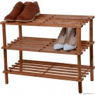 3 Tier Shoe Rack - Walnut 74 x 48.5 x 26.5cm