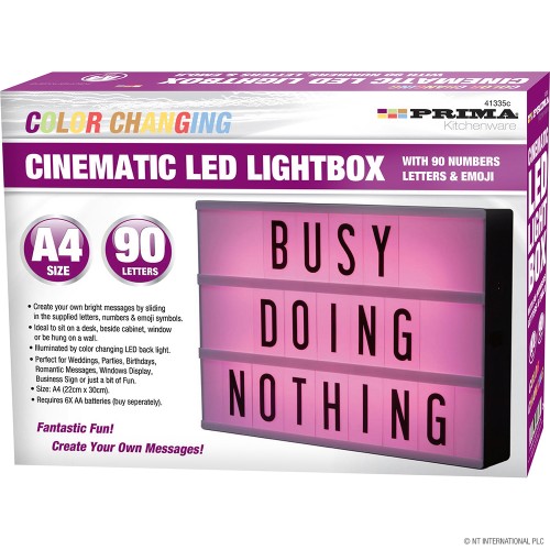 A4 90 Letters LED Light Box -Colour Changing