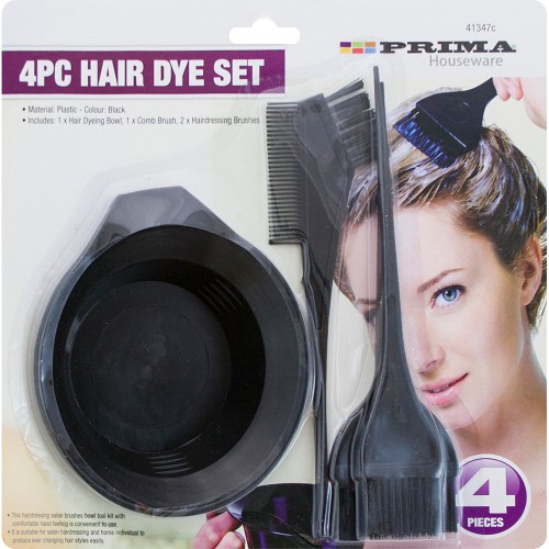 4pc Hair Dye Brush Set - Black