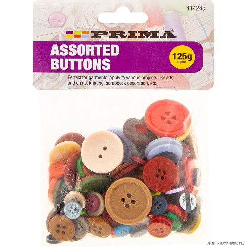 125g Assorted Buttons / Mix Colours