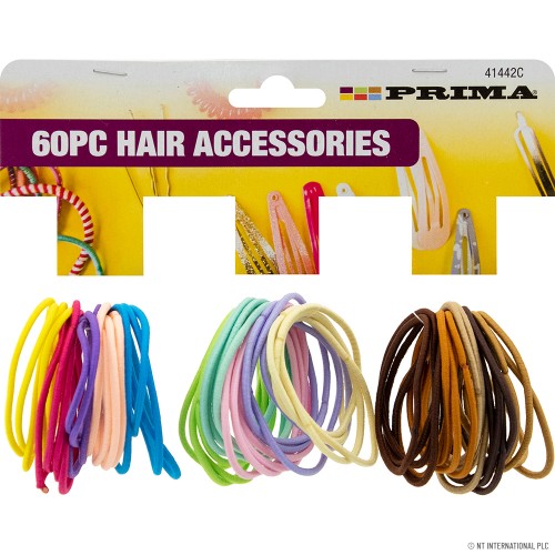 60pc Hair Accessories / Band Set - Asst Colou