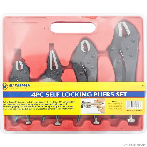 4pc Self Locking Pliers Set - Blowcase