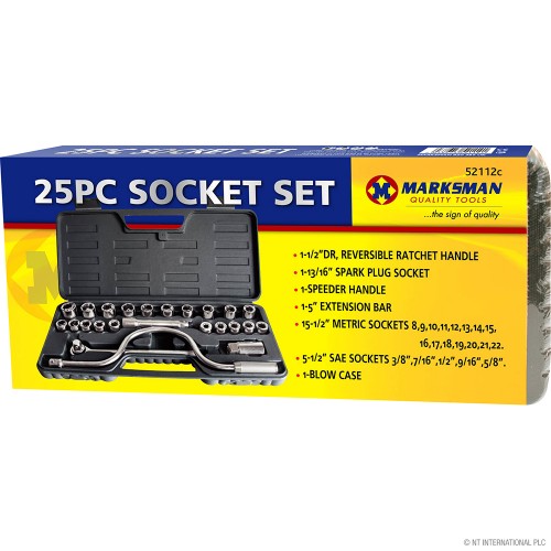 25pc Socket Set - Blowcase