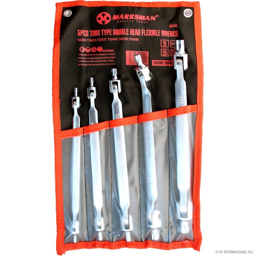 5pc Torx Type Double Head Flexible Wrench