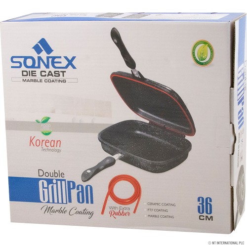 36cm Double Grill Pan Die Cast - Black