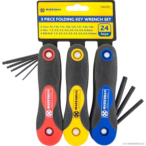 3pc/Set - 8pc Folding Key Wrench Set