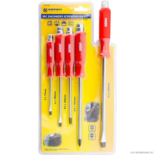 5pc Engineers Screwdriver Set