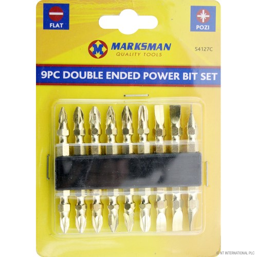 9pc Double Ended Power Bit Set ( Gold )