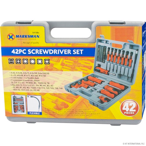 42pc Screwdriver & Bit Set - Blowcase