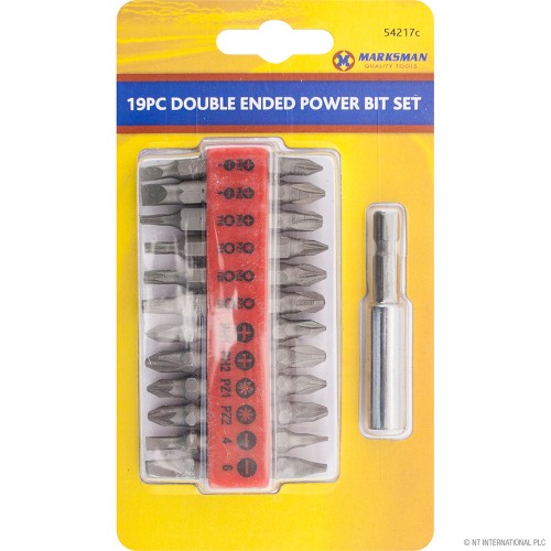 19pc Double End Power Bit Set - Plus Holder