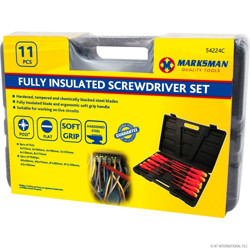 11pc Fully Insulated Screwdriver Set