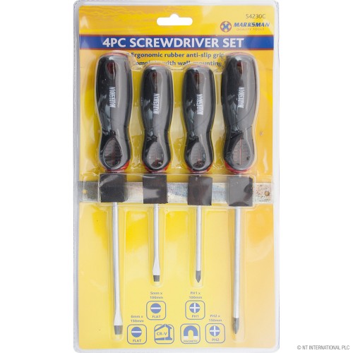 4pc Screwdriver Set - Black Handle