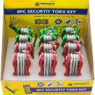 8pc Security Torx Key Clip - Display Box