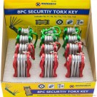 8pc Security Torx Key Clip - Display Box