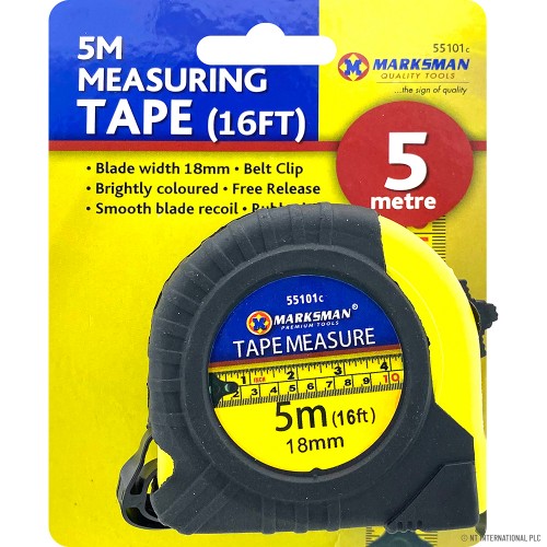 5m Measuring Tape - Yellow / Black