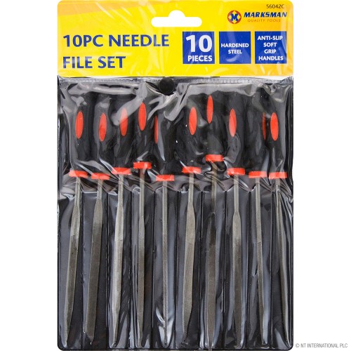 10pc Needle File Set - Anti-slip Grip Handle