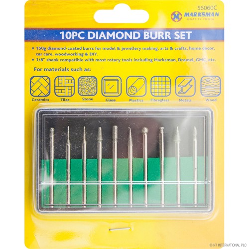 10pc Diamond Burr Set