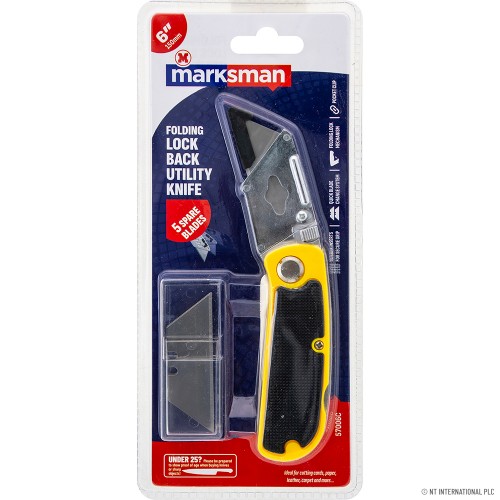Folding Lock Back Knife with 5 Spare Blades