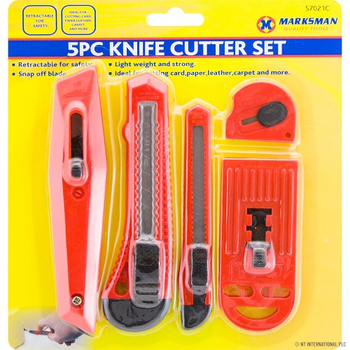 5pc Knife / Cutter Set - Red