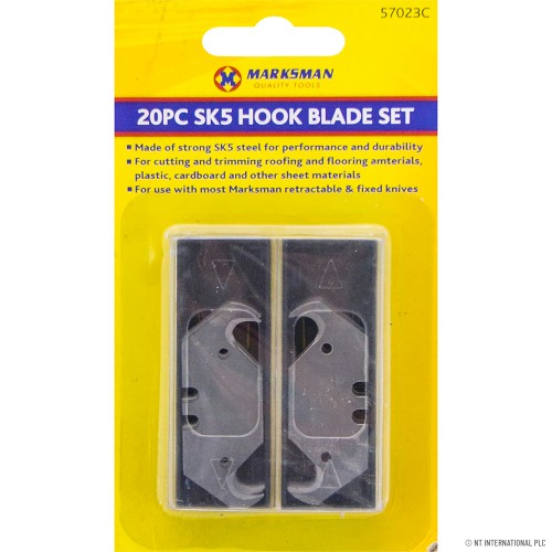 20pc Hook Knife Blade Set SK5 Steel