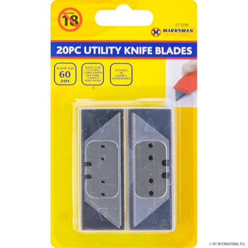 20pc Utility Knife Blades - 60mm