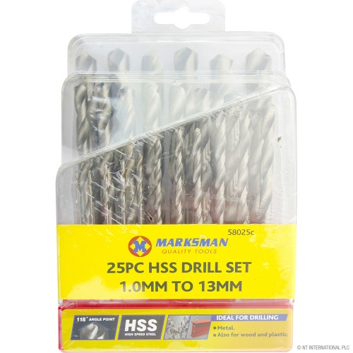 25pc HSS Drill Set - 1.0 to 13mm