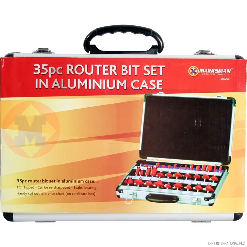 35pc Router Bit Set In Aluminium Case