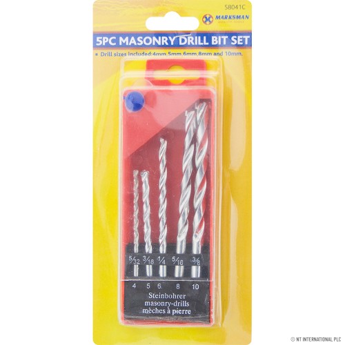 5pc Masonry Drill Bit Set