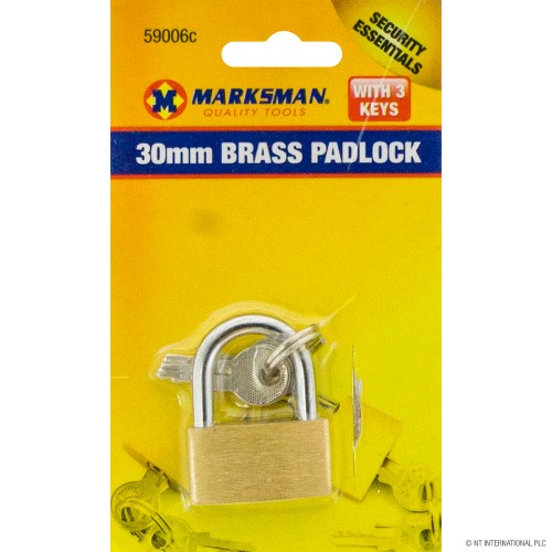 30mm Brass Padlock - Single